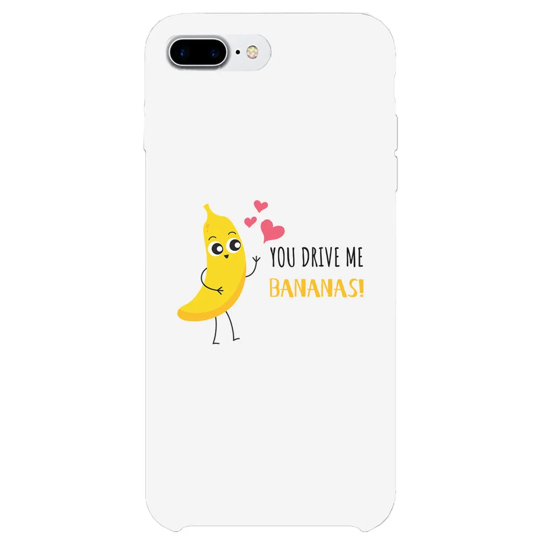 Bananas and Apple Matching White Couple Phone Cases