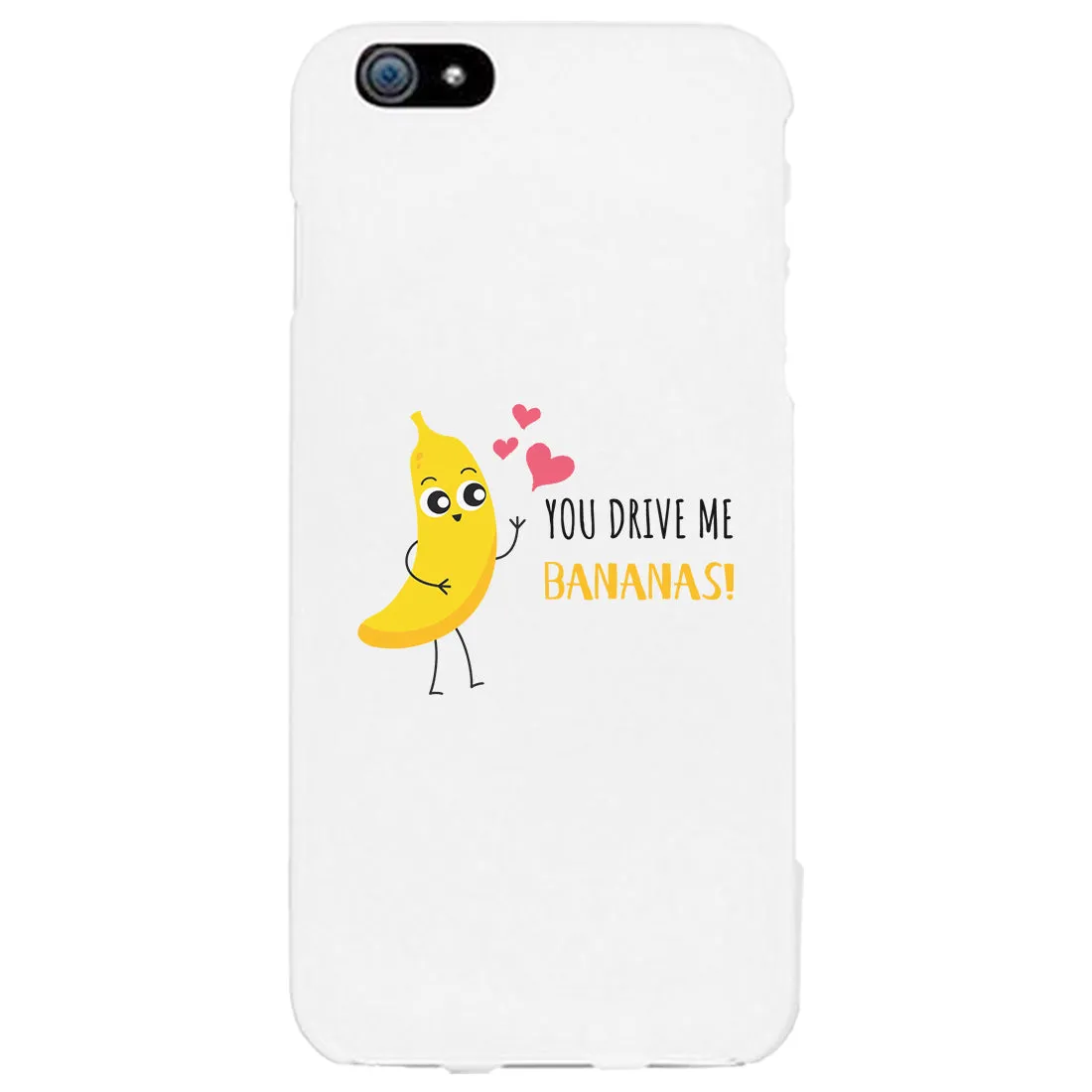 Bananas and Apple Matching White Couple Phone Cases