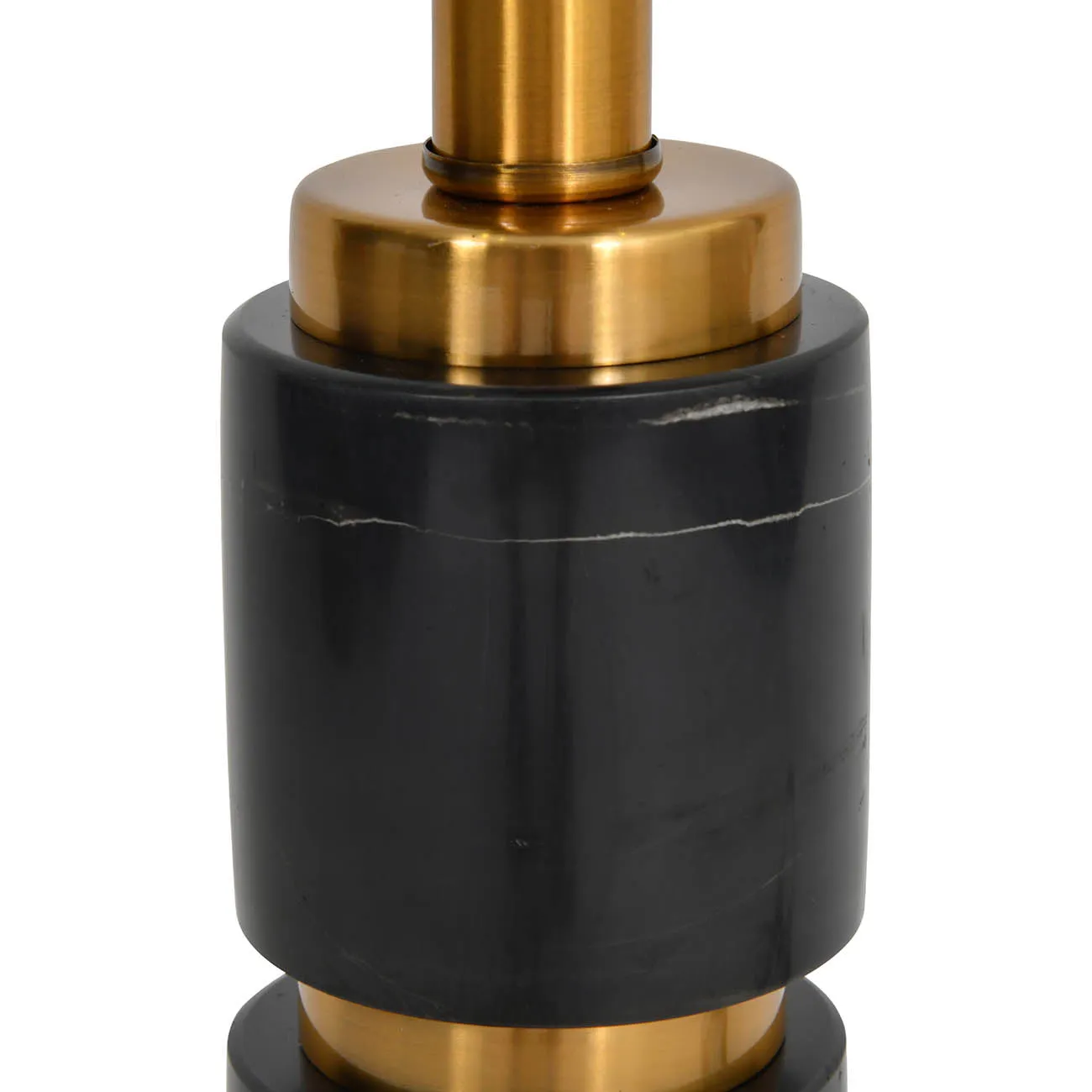 Black Marble Column Lamp Base With Shade