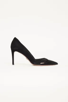 Black Suede Pointed Toe Pump