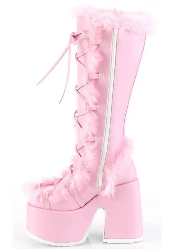 CAMEL-311 [Pastel Pink] | PLATFORM BOOTS [IN STOCK]**