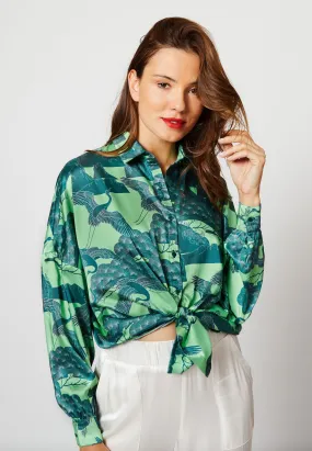 CHEMISE PARISIENNE MATIÈRE RECYCLÉE DESIGN BIRD GREEN-BIRD