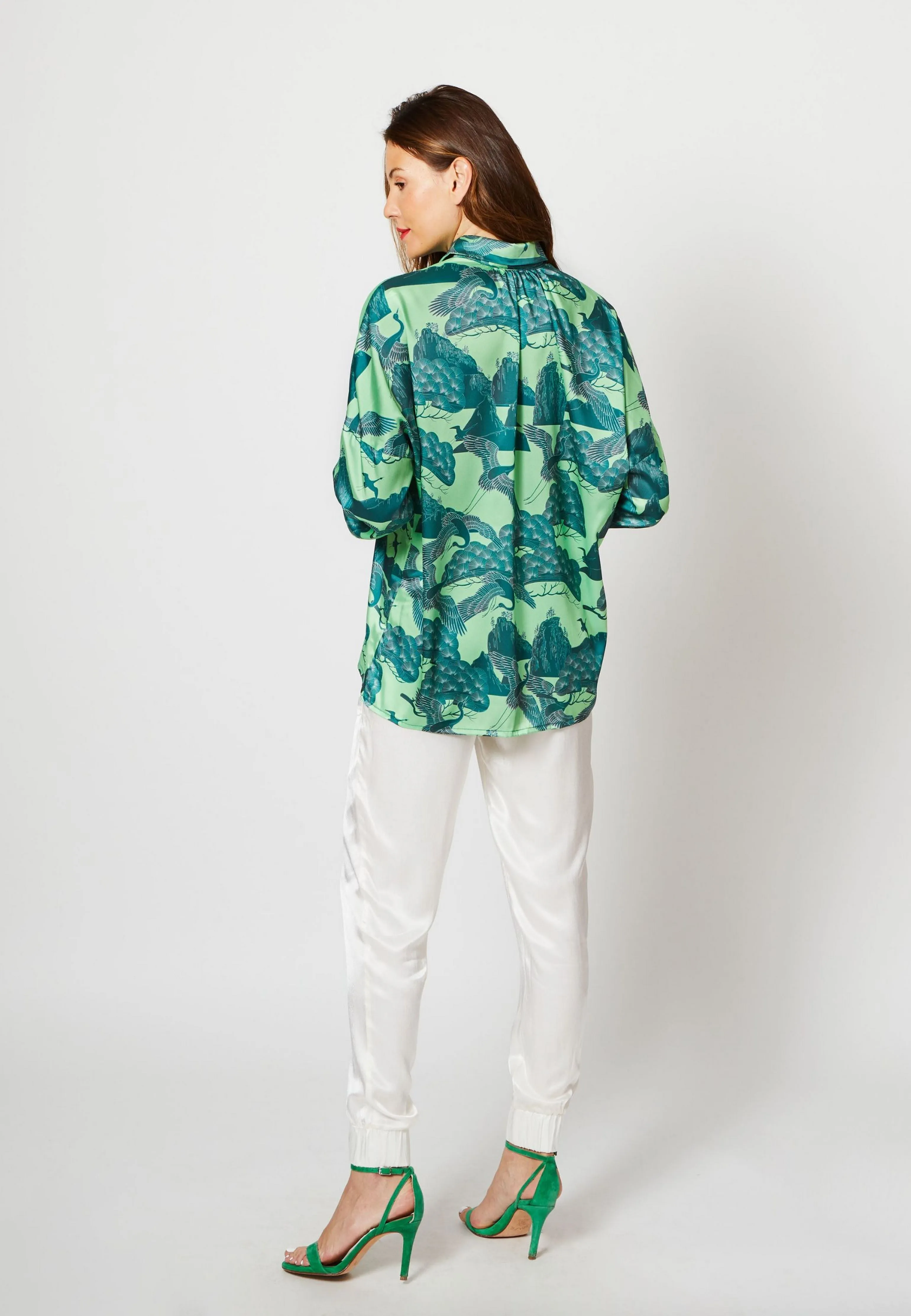 CHEMISE PARISIENNE MATIÈRE RECYCLÉE DESIGN BIRD GREEN-BIRD