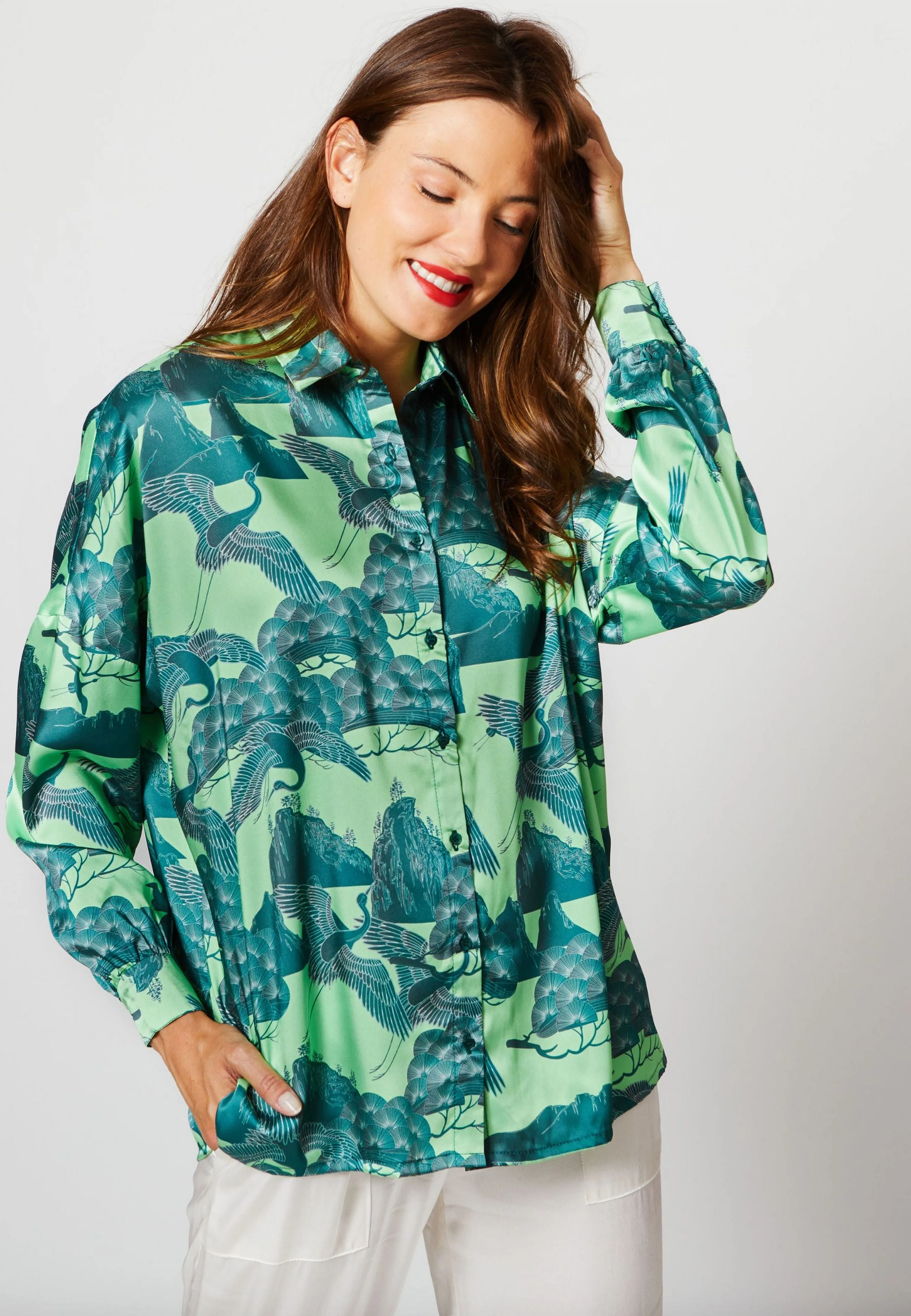 CHEMISE PARISIENNE MATIÈRE RECYCLÉE DESIGN BIRD GREEN-BIRD