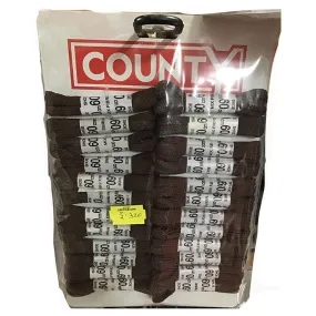 County Shoelaces Flat Brown - Sleeve of 24