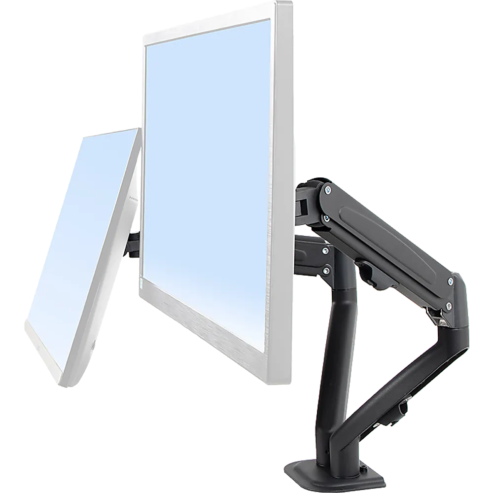 Dual Screen Gas-Strut Aluminum Monitor Stand with Cable Management