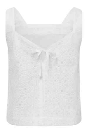 IRIS - Organic Cotton Broiderie Off White Top