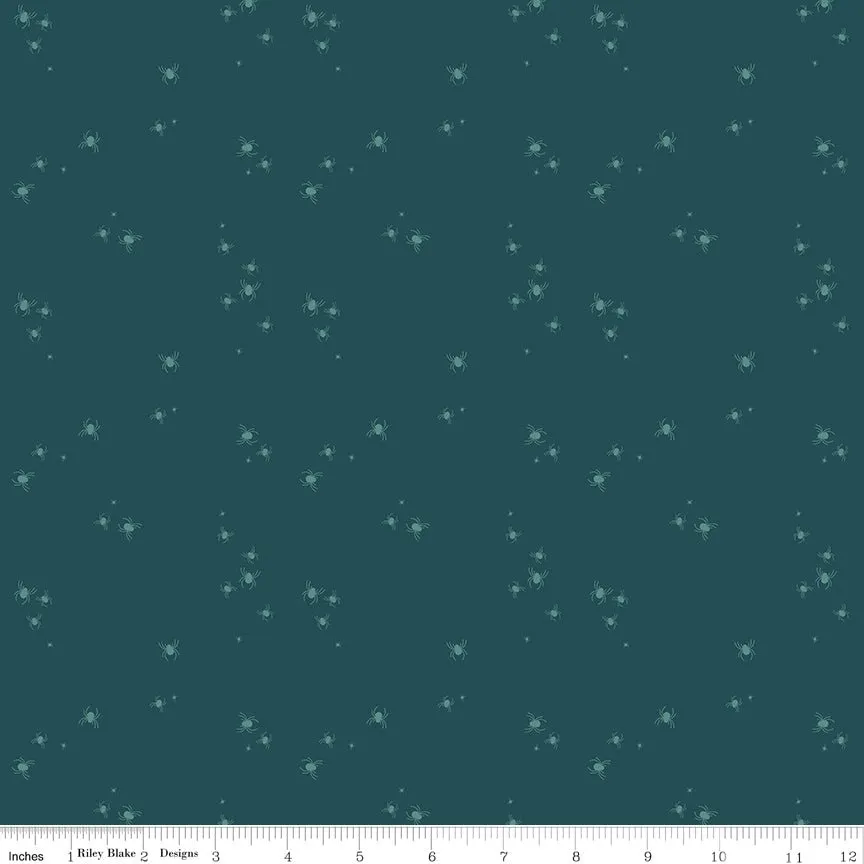 Little Witch Spider Dots Jade Yardage by Jennifer Long | Riley Blake Designs