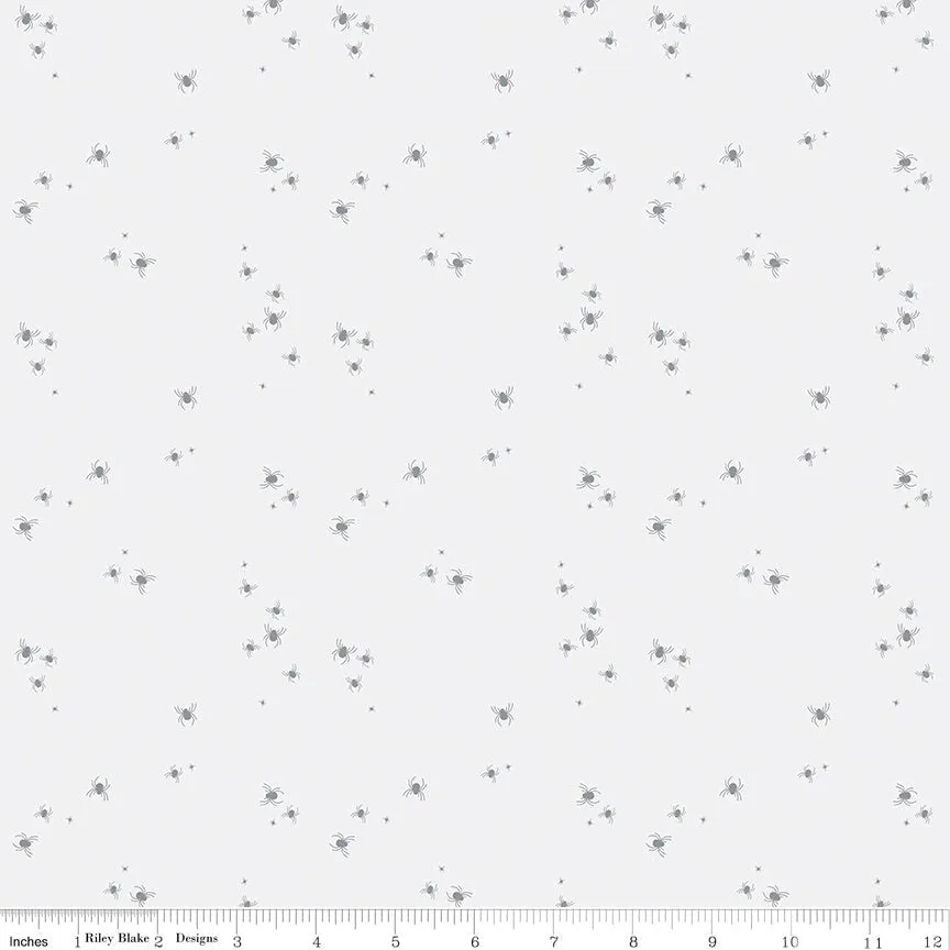 Little Witch Spider Dots Smoke Yardage by Jennifer Long | Riley Blake Designs