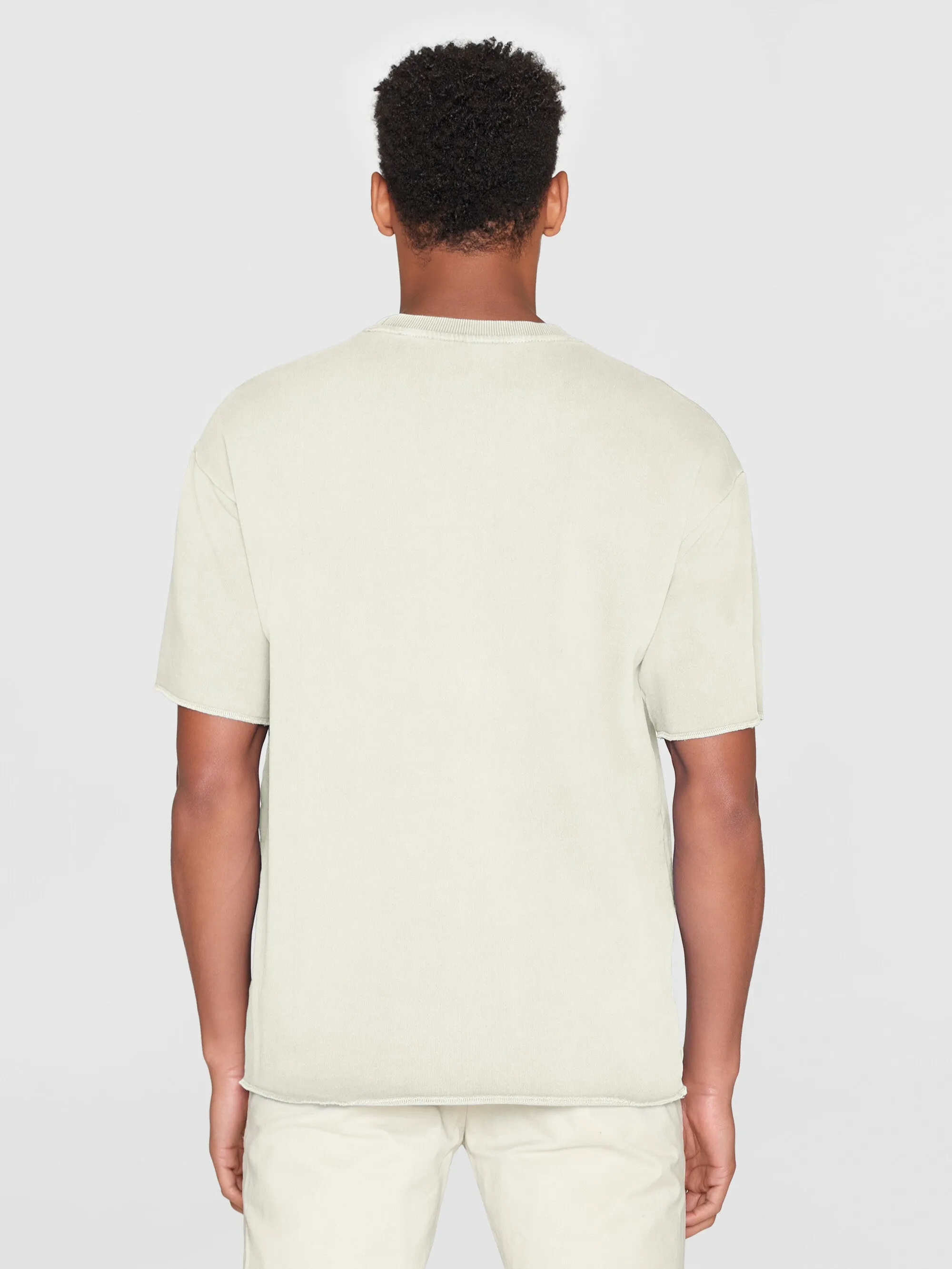 Loose fit reactive dyed sweat t-shirt - GOTS/Vegan - Egret