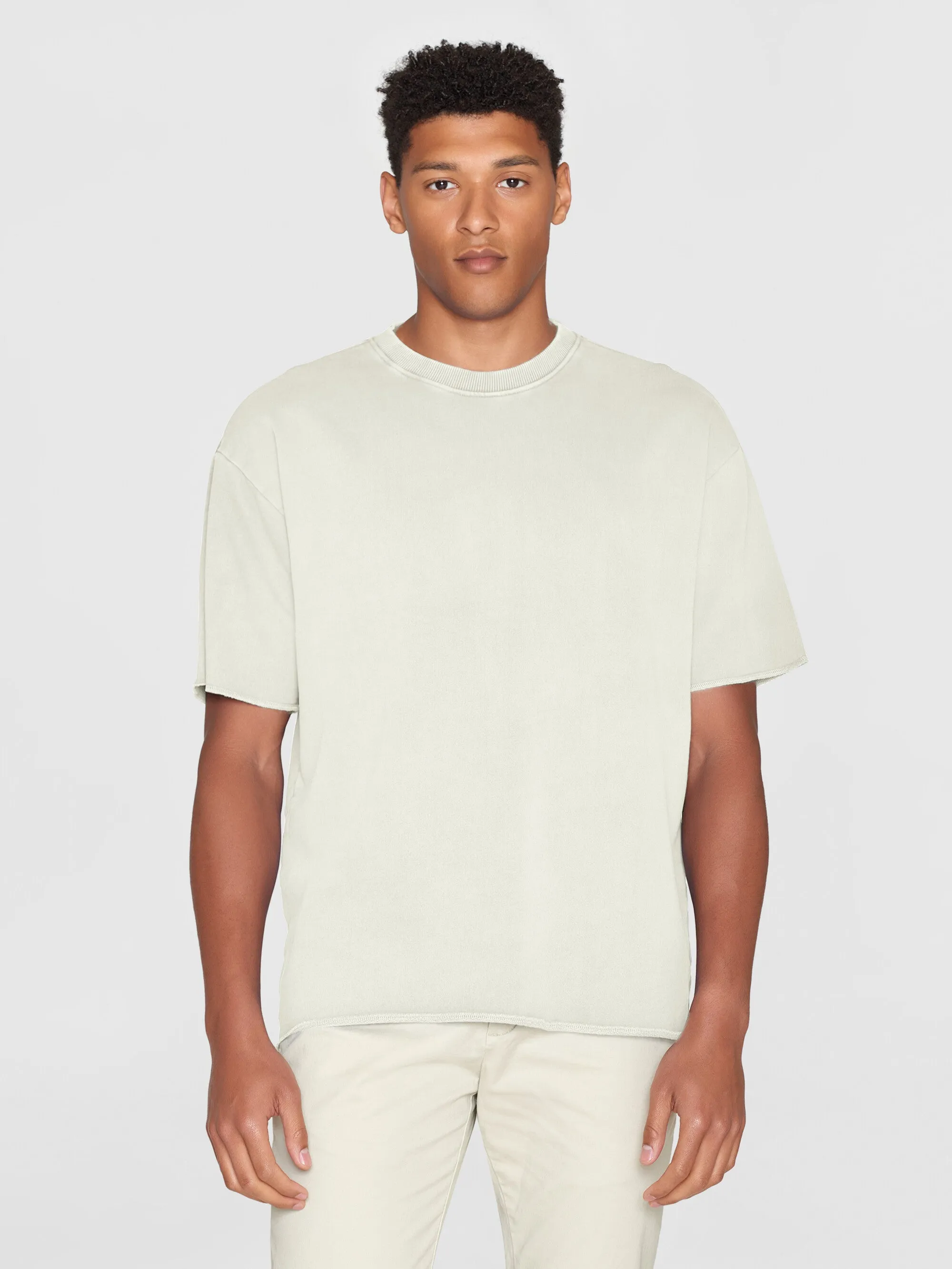Loose fit reactive dyed sweat t-shirt - GOTS/Vegan - Egret