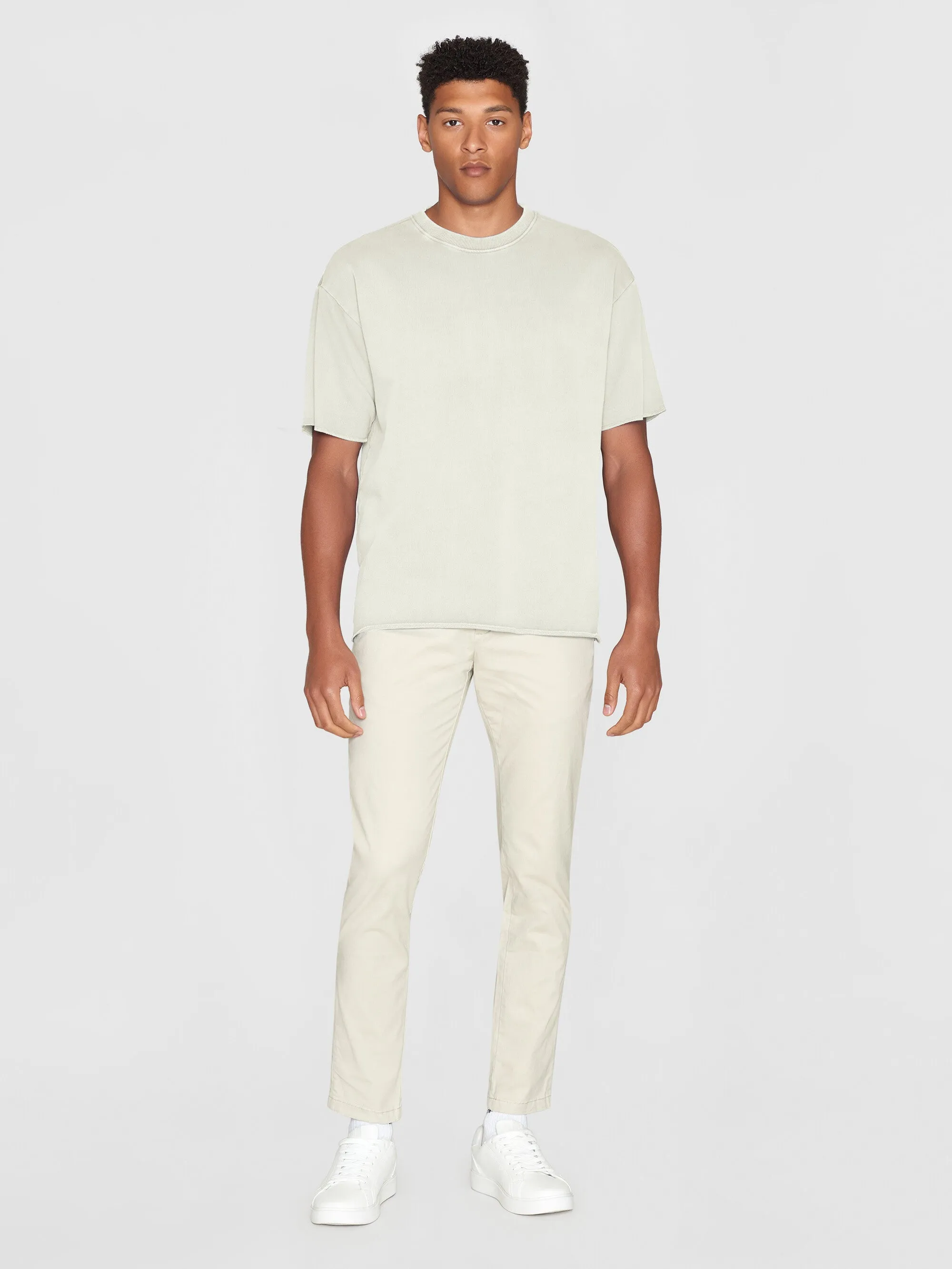 Loose fit reactive dyed sweat t-shirt - GOTS/Vegan - Egret