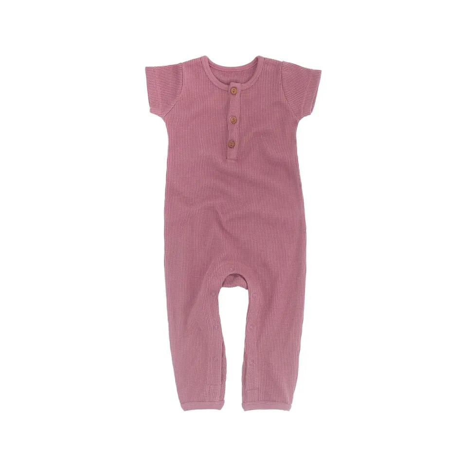 Phoenix Waffle Romper Rose Pink