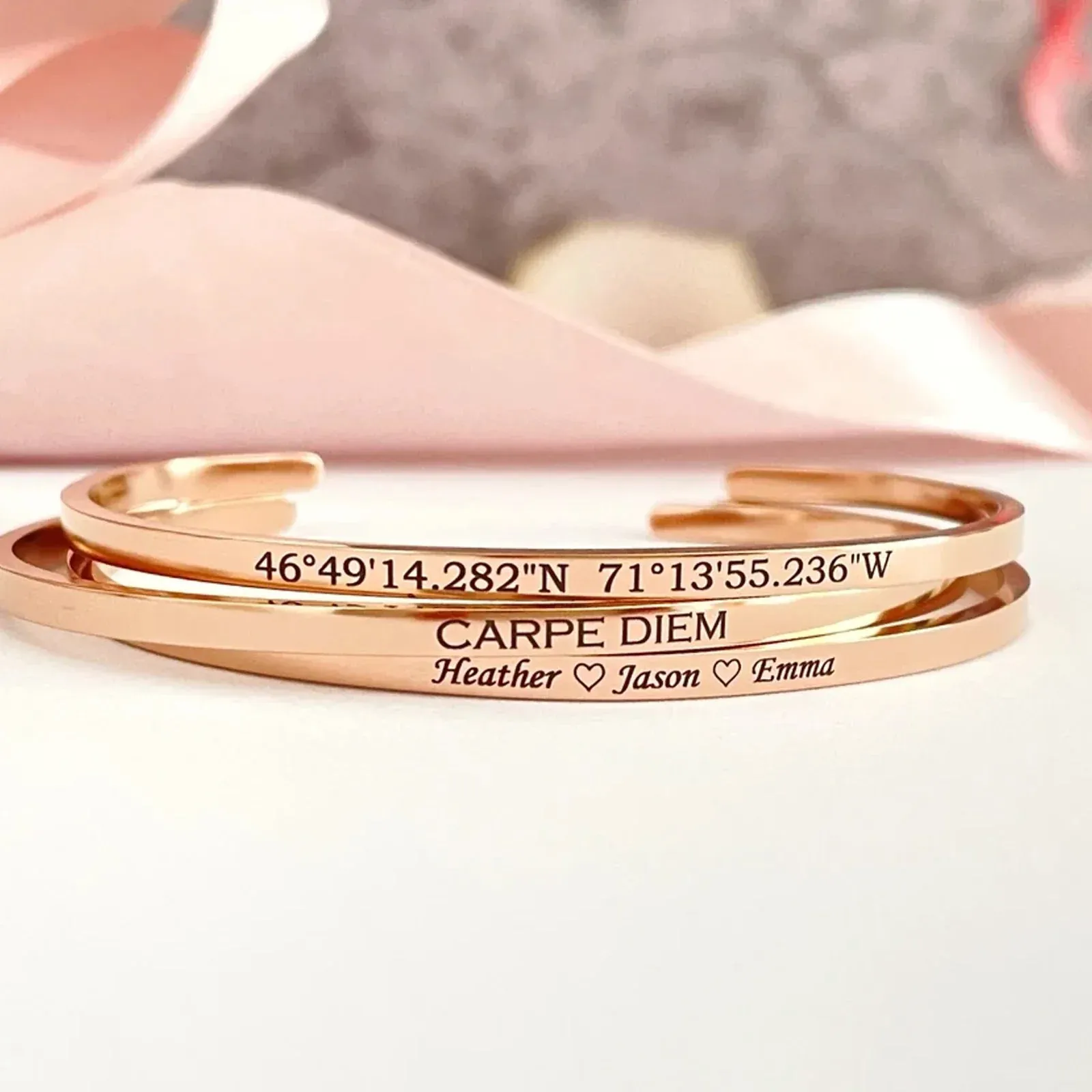 Rose Gold Cuff Bracelet (3pcs)