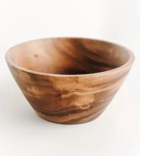 Salad Bowl, Hand Carved Acacia Wood 9.5” , Fair Trade and Sustainably Harvested