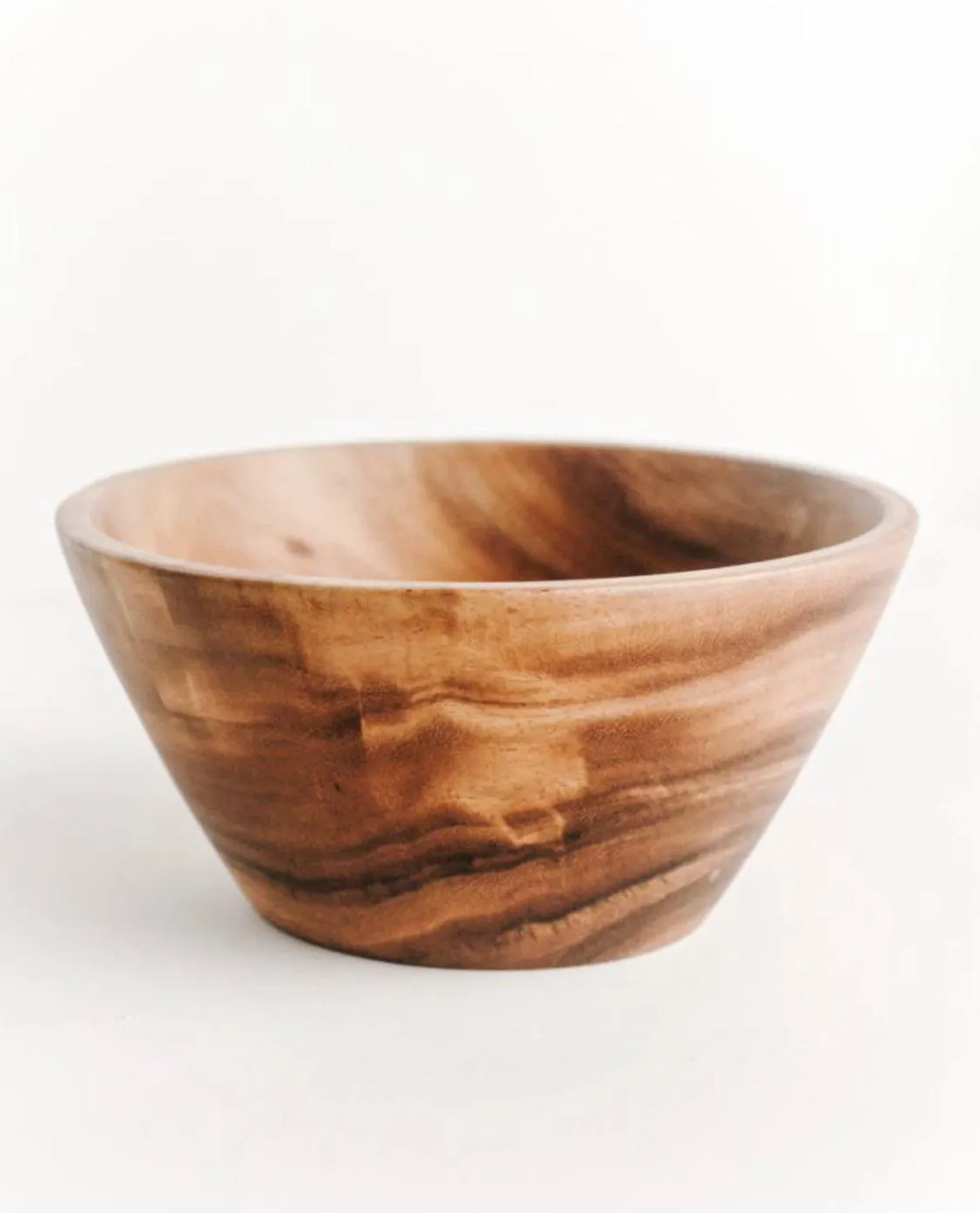 Salad Bowl, Hand Carved Acacia Wood 9.5” , Fair Trade and Sustainably Harvested