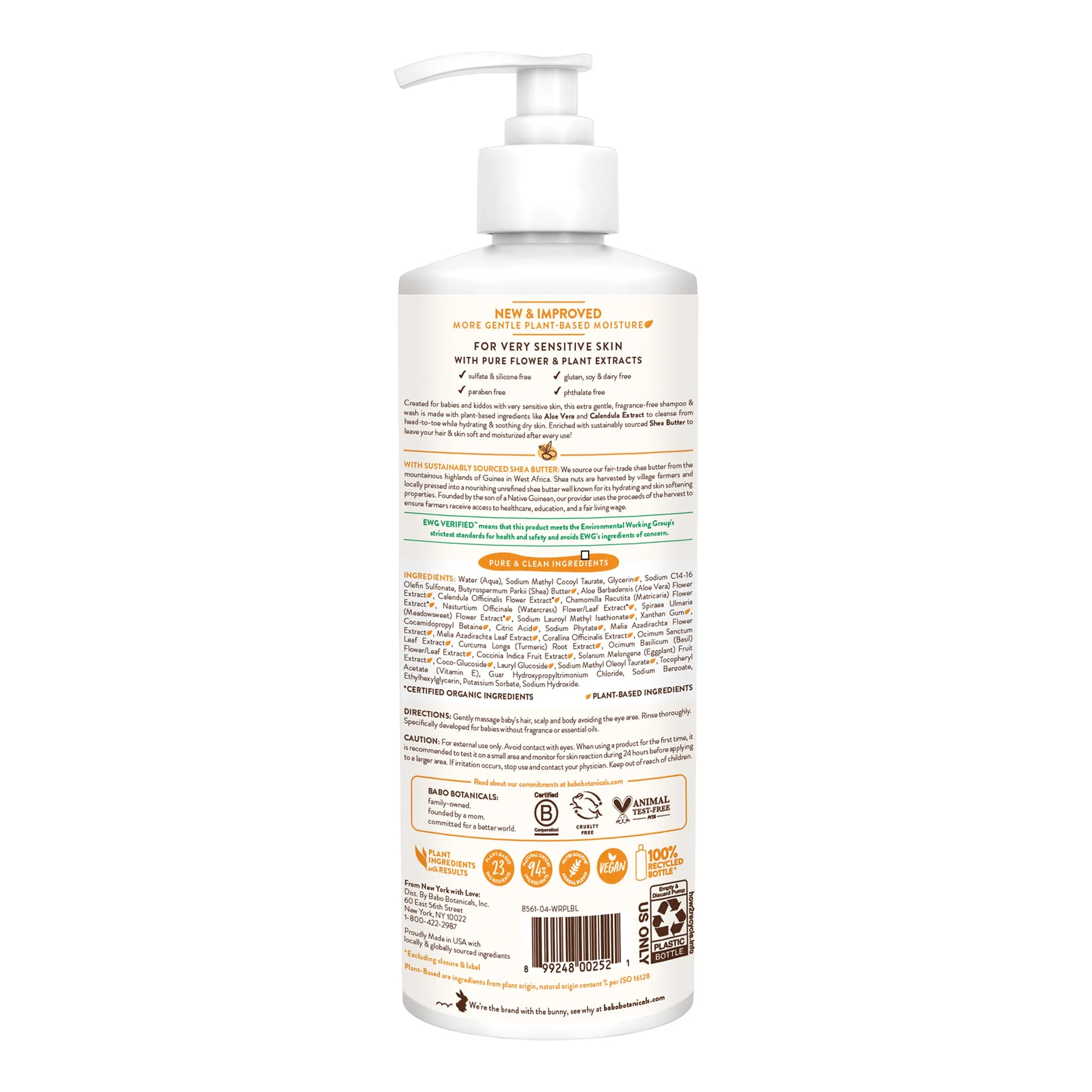 Sensitive Baby Fragrance Free Shampoo & Wash
