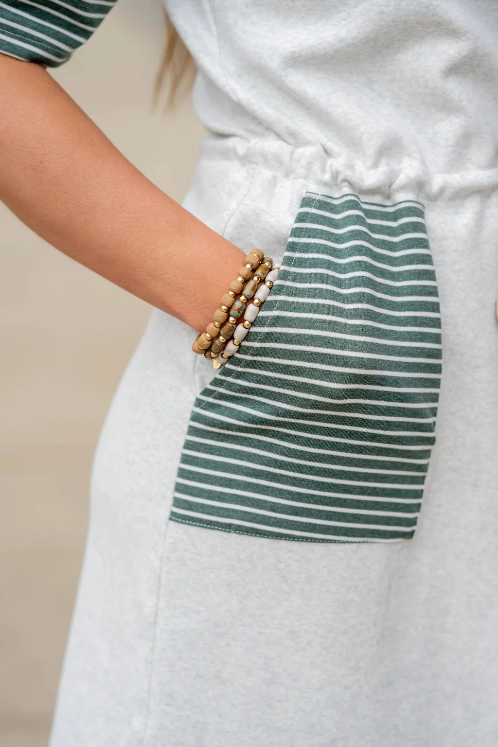 Striped Pocket T-Shirt Dress