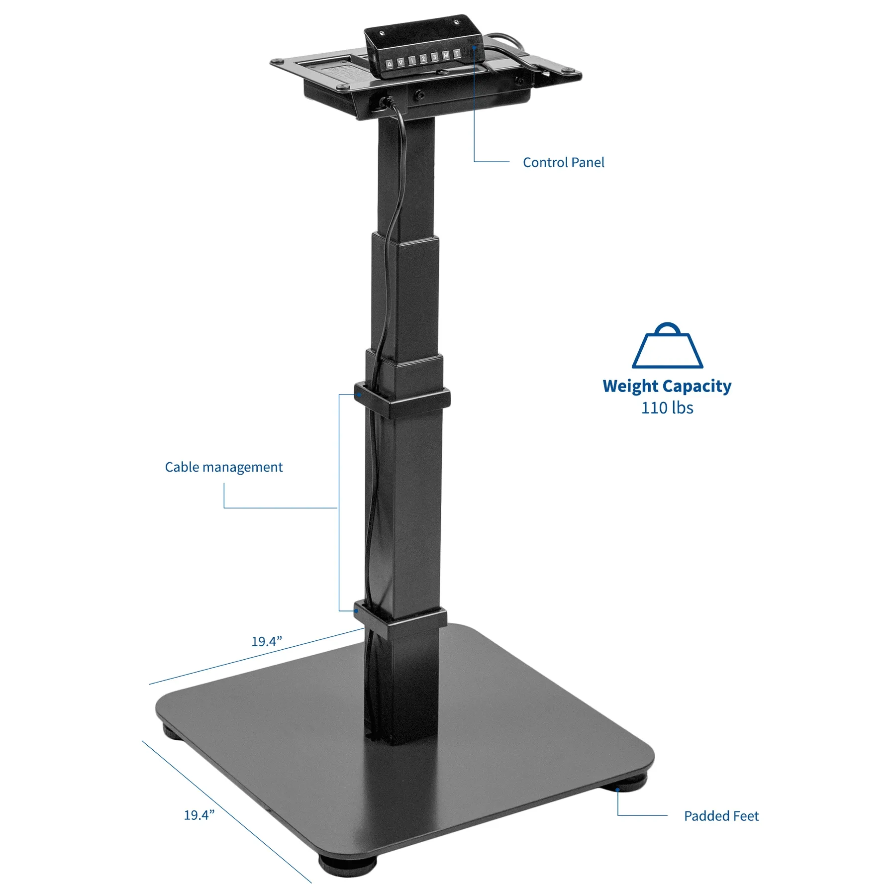VIVO Premium Steel Electric 3-Stage Sit-Stand Single Desk Frame, DESK-V101EC