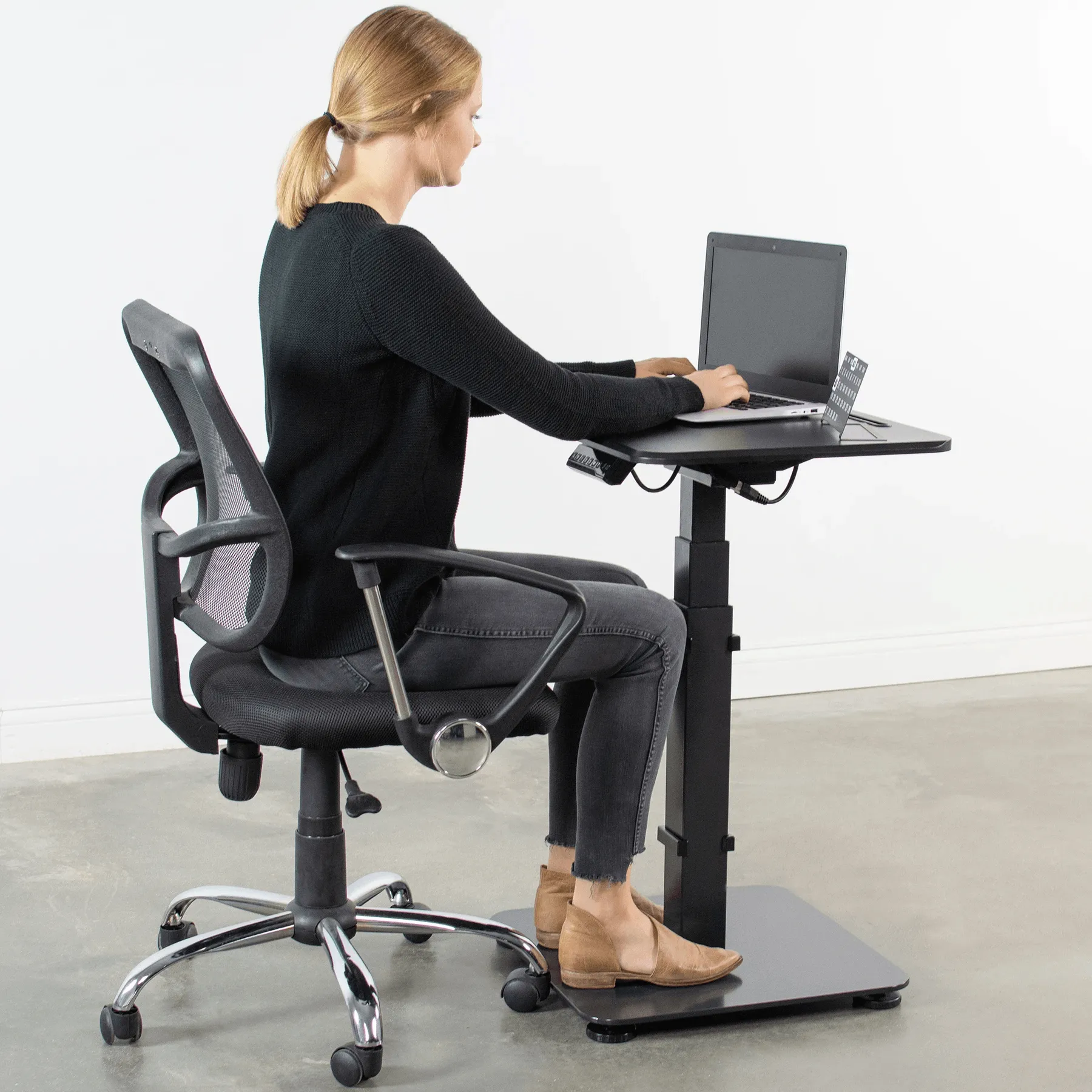 VIVO Premium Steel Electric 3-Stage Sit-Stand Single Desk Frame, DESK-V101EC